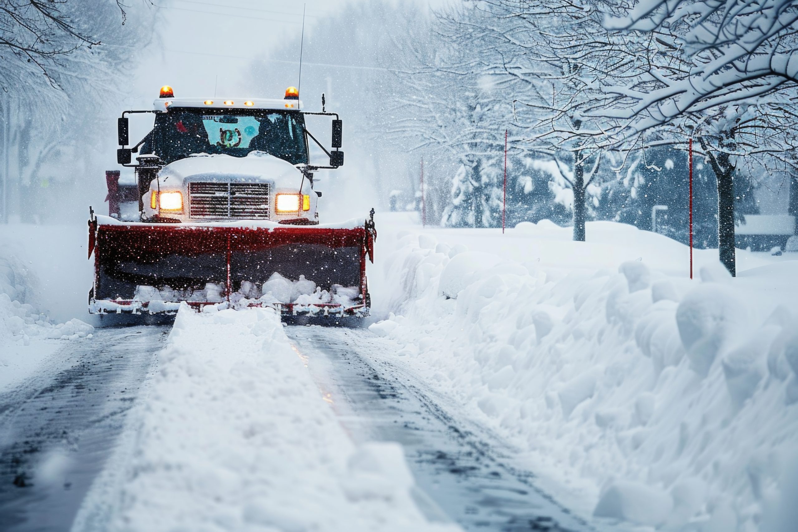 snow plowing in Central Massachusetts